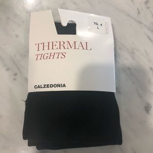 CALZEDONIA THERMAL SUPER OPAQUE TIGHTS NERO NWOT